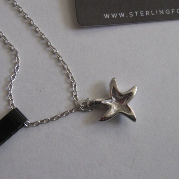 Starfish necklace NEW with tags Sterling Silver By Sterling Forever. - Picture 3 of 4